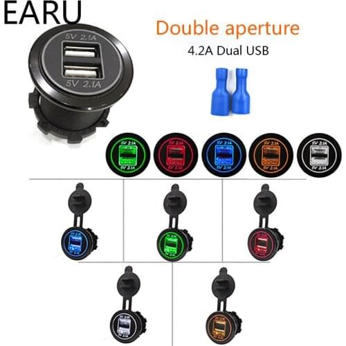 5V 4.2A Car USB Charger Dual USB Charging Port Voltage Meter Voltmeter Display Suitable For Most 12-24v Voltage Installations