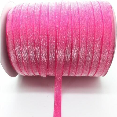 Free shipping 5 yards 3/8 "10mm Light Rose Glitter Velvet Ribbon Headband Clips Bow Decoration #RS-21