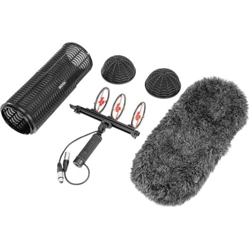 BOYA BY-WS1000 Windshield and Suspension System with XLR Male and Female Inputs & 3 Shockmount for XLR Input Microphones