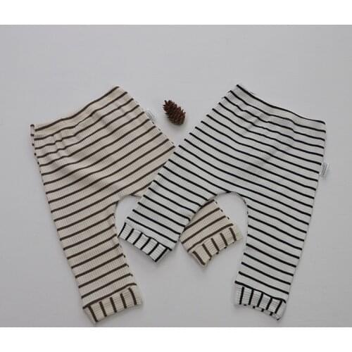 Baby Ribbed Pants Newborn Baby Boy Girl Leggings Striped Harem Pants Big PP Pants Toddler Pajamas Baby Spring Autumn Trousers