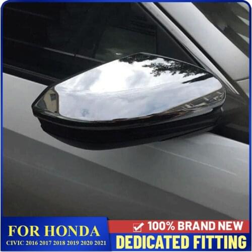For Honda Civic 2016 2017 2018 2019 2020 2021 Car Body Side Door Rearview Mirror Cover Frame Auto Accessories