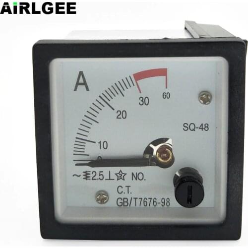 AC0-30A Range Analog Amperemeter SQ-48 Current Measure Ammeter Panel Meter GB/T7676-98