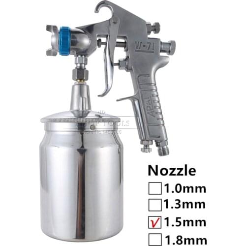 HVLP Spray Gun1.5mm Carbide Nozzle 600ml Cup Suction Feed Type For Painting Cars