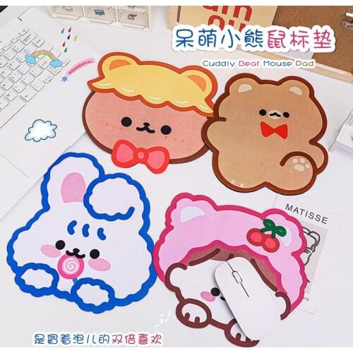 Kawaii Cartoon Bear Rabbit Mouse Pad Office Supplies Desktop Mouse Anti Slip Pad Student Supplies Game Keyboard Protective Pad