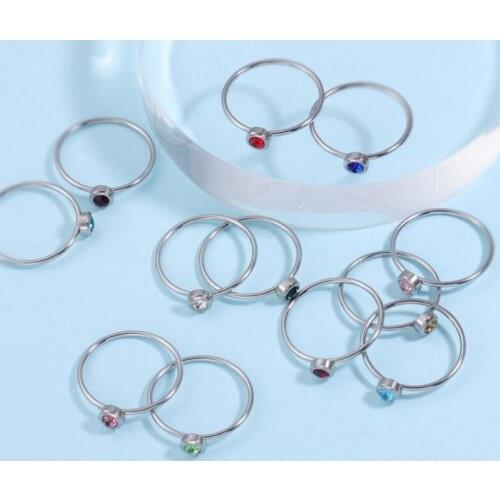 20pcs lot Stainless Steel Rings For Women Men Gold Silver Color Male Female Birthstone Ring Party Finger Jewelry Femme 2021
