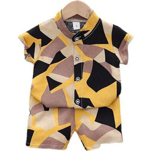 Summer Kids Boys Clothes Print Baby Boys Clothes Casual Family Childrens Clothing Sets 2 Pcs Toddler Boys Clothes High Quality