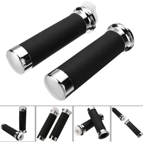 Mayitr 1 Pair 25mm Motorcycle Handlebar Hand Grips Black And Sliver Rubber Plastic Handle Bar For Honda For Yamaha