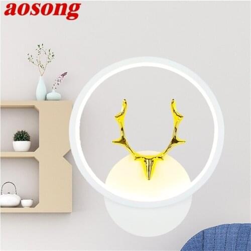 AOSONG Wall Sconces Lamps Contemporary Creative Indoor LED Simple Lights For Home Bedside