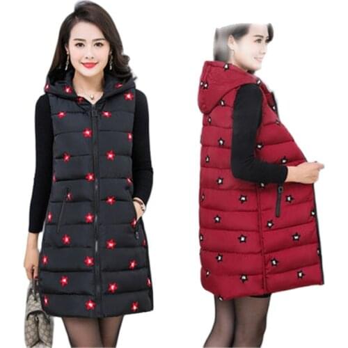 2020 NEW Winter Warm Vest Female Fashion Lady Large Size Thick Hooded Long Vest Jackets Plus Size 5XL Winter Parka Coats N913