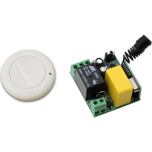 New AC220V 1 CH Wireless Remote Control Lighting Switch System Mini Receiver and Wall Round Transmitter for Light Lamp LED Bulb