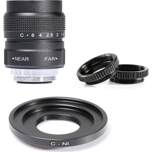 GloryStar 25mm F1.4 CCTV TV camera lens + C-N1 Mount Ring for Nikon 1 J5 S2 J4 V3 AW1 S1 J3 V2 J2 J1 V1 camera