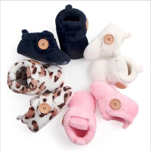 Lovely Baby Shoes Toddler Warm First Walkers Booties Soft Sole Anti-slip Infant Winter Crib Shoes