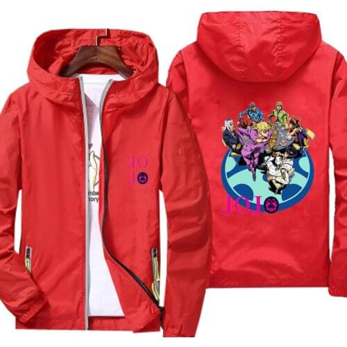 JoJos Bizarre Adventure Jacket women Autumn reflective zipper Windbreaker waterproof Jackets men street Hooded thin Coats