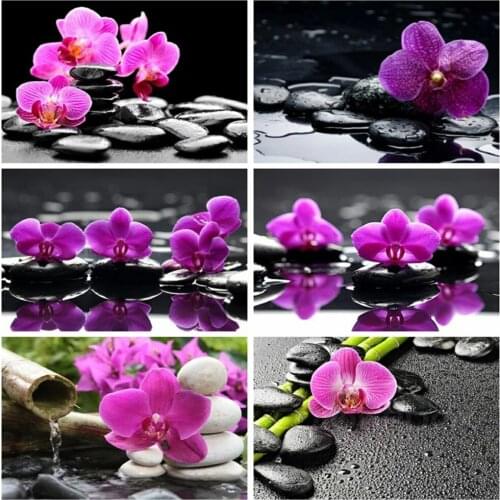 PDMDOG Diamond Painting Picture Rhinestones Orchid Cross Stitch Diamond Mosaic Flower Cross Stitch Bead Embroidery Wall Art