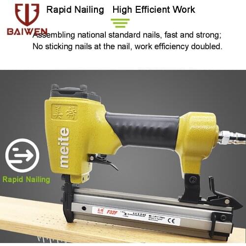 F32 ST64 Pneumatic Nail Gun, Air Stapler Gun Tools, T Style Nails For Furniture Wood Sofa Woodworking T50SA ST38