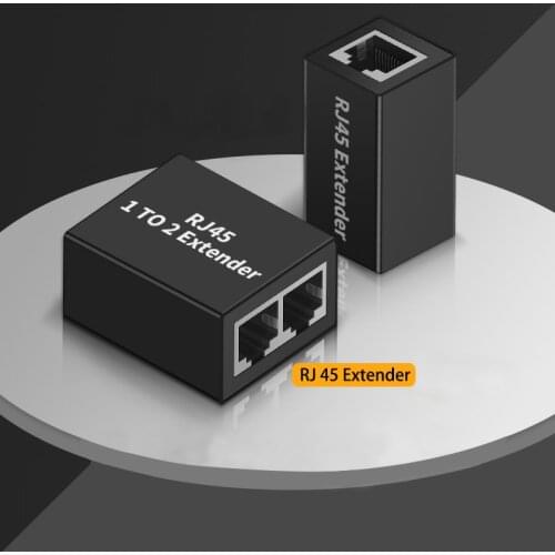 Network Adapter Connector Split Cable Network Extender Extension Connector Ethernet LAN Dual Ports Plug 1 To 2 RJ45 Splitter