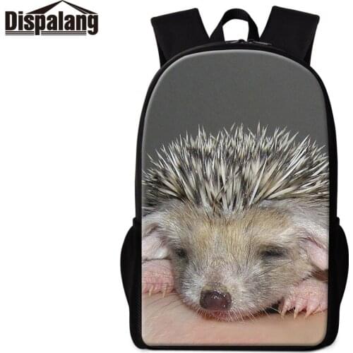 Hedgehog School Backpack for Boys Cute Animal Print Bookbag Girls Cool Satchels Shoulder Rucksack Primary Students Mochila Kids