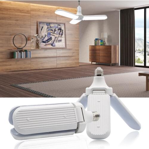 45W 60W Foldable Fan Blade E27 LED Lamp No Flicker E27 Led Bulb Light 110V 220V Angle Adjustable Ceiling Led Bulbs for Home