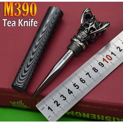 M390 Powder Steel Devil King Tea Knife Tea Cone Damascus High-End Tea Knife Tea Set Craft Tea Accessories Office Decoration