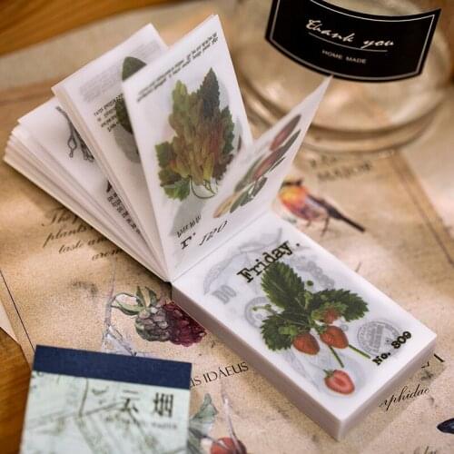 100sheets/lot Memo Pads Sticky Notes Vintage plant paper old and series Scrapbooking Stickers Office School stationery