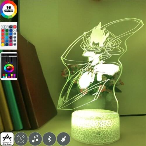 3D LED Night Light for Kids Babies Anime Boy Action Figure Bedside Table Lamp RGB Changing Colors Toys Teenager Birthday Gift