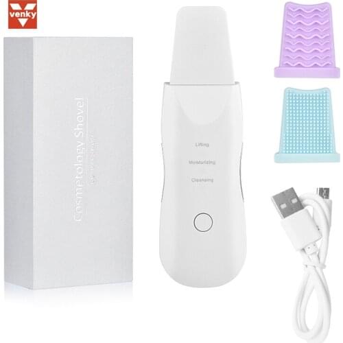 Ultrasonic Facial Skin Scrubber Peeling Shovel Facial Cleaner Pore Acne Blackhead Remover Skin Care Face Lifting Beauty Machine
