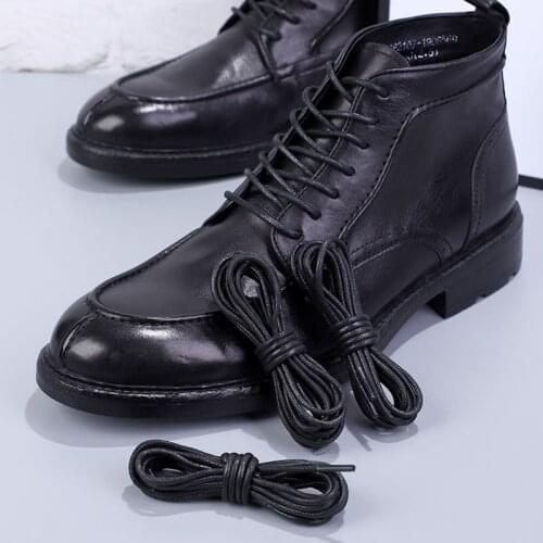 Waxing Waterproof Round Shoelaces Men And Women Martin boots Casual Leather Shoes Cotton Shoelace Retro 100CM Shoe Laces