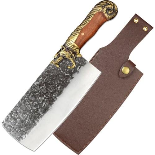 XYj Handmade Forged Cleaver Knife Hammer Finished Nakiri Nonstick Blade Design Full Tang High Quality Hunting Master Chef Knives