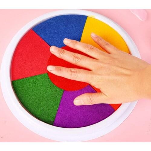 Funny 13/7/6 Colors Ink Pad Stamp DIY Finger Painting Craft Cardmaking Stamp For Kids Education Drawing Toys Interactive Toys