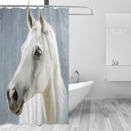 Rideau De Douche New Waterproof Horse Shower Curtains Eco-friendly Washable Bath Curtain for Bathroom with Hooks Drop Shipping