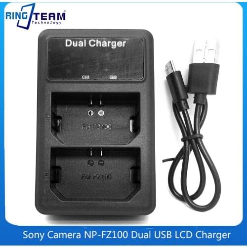 ILCE-9 ILCE Alpha 9 A9 Alpha 7M3 A7M3 ILC-7R3 A7RIII A7C Dual USB LCD Charger for NP-FZ100 FZ100 Batteries for Sony Camera
