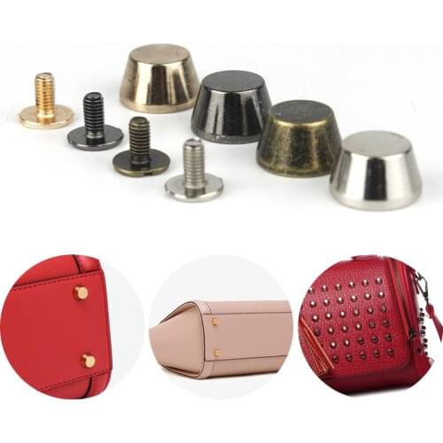 10Sets DIY Metal Bucket Shape Screw Back Rivets Studs Nail Stud for Garment Leather Craft Belt Wallet Decoration Parts