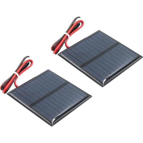 2pcs Mini Portable Polycrystalline Solar Panel Power Module With Overcharge Reverse Polarity Protection 5.5V 80mA