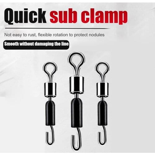 30PCS/Lot Ball Bearing Swivel Solid Rings Fishing Connector Ocean Boat Fishing Hooks Quick Fast Link Connector