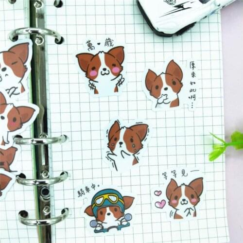 40 cute puppy stickers cartoon funny scrapbook stickers for children, DIY laptop suitcase skateboard motorcycle bicycle toy