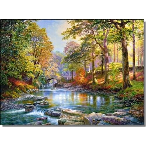 5d diy diamond painting woods natural landscape full square round diamond embroidery rhinestone needlework decor