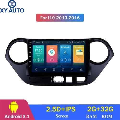 9 inch 2.5D IPS HD multi-touch screen Android 8.1 2G RAM 32G ROM NAVI For Hyundai i10 2013-2016 with Bluetooth USB WIFI SWC