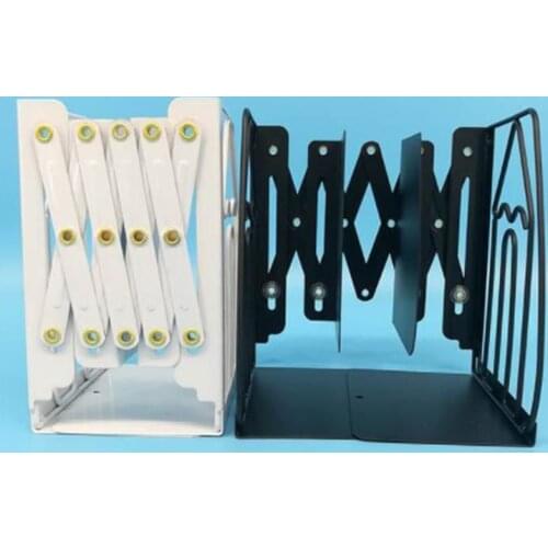 Hollow-out Iron Bookends Anti-Slip Stretchable Metal Book Stoppers Book Holders