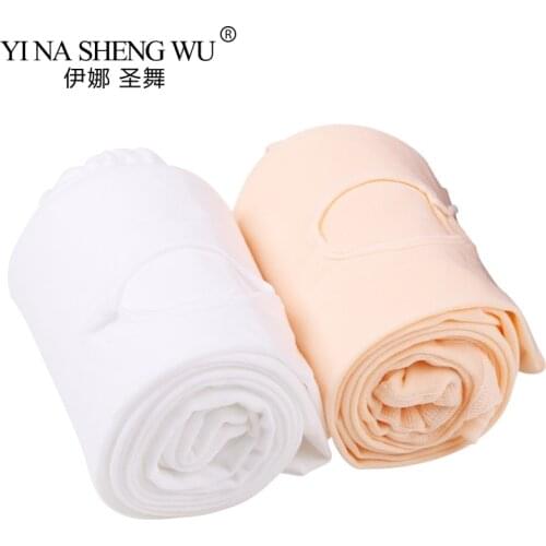 60D Ballet Pantyhose Convertible Ballet Dance Tights Microfiber Dance Stockings With Hole Girls Adult Women Dance Tights White