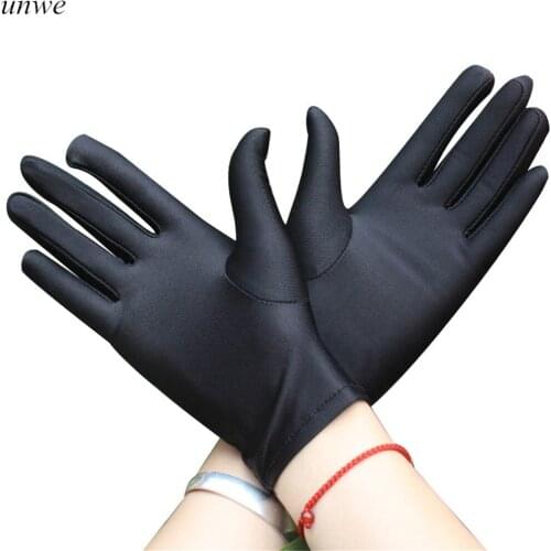1 Pair Fast Shipping Full Finger Driving Gloves Well Stretched Sun-shading Slip-resistant Women Men Short Spandex Gloves