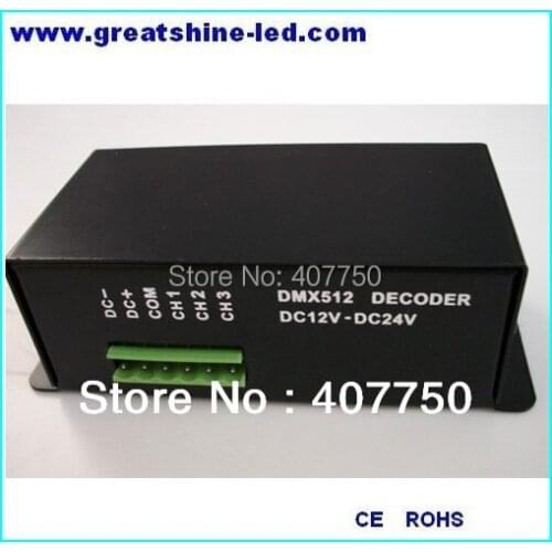 Ce&rohs led dmx 512 contrler dmx 512 decoder rgb 3 channels output used for rgb light group or pixel control