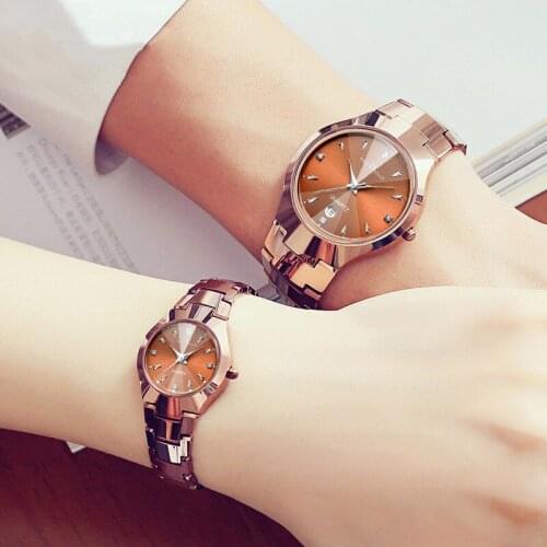 Montre Couple Watch Luxury Stainless Steel Waterproof Pair Watch Lovers Date Quartz Wrist Watch For Couples Gifts Drop Shipping
