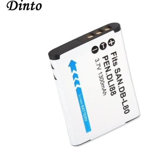 DINTO 1300mAh DB-L80 D-LI88 D LI88 DB-L80A DB-L80AU DBL80 DB L80 Camera Battery for Sanyo VPC-CG10 CG20 PENTAX VPC-CG88 CG100