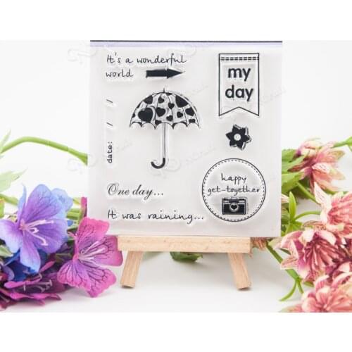 Rain Stamp for Scrapbooking Transparent Silicone Rubber DIY Photo Album Decor