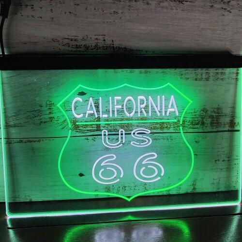 SS027 california 66 Mother Road Dual Color LED Neon Sign