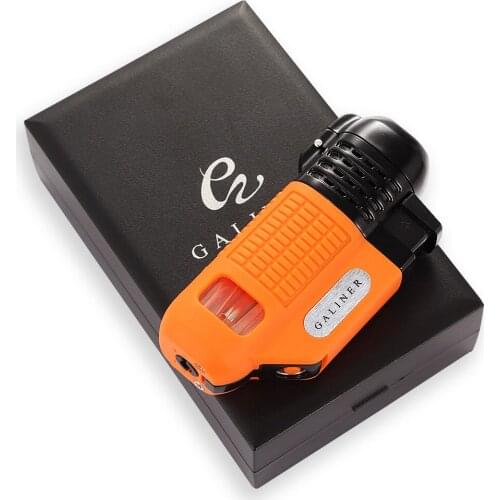 Galiner Butane Torch Lighter Windproof Metal Torch Gas Lighters Outdoor Blue Flame Portable Jet Cigar Lighter 2 Colors