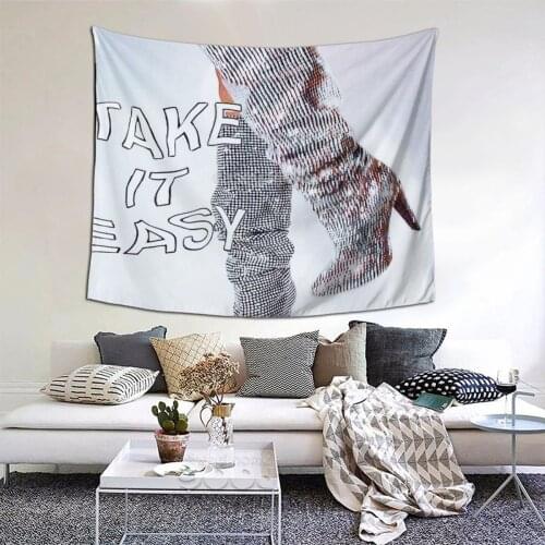 Take It Easy Tapestry College Weeken Tapestry Wall Bedspread kawaii Home Decor For Living Room