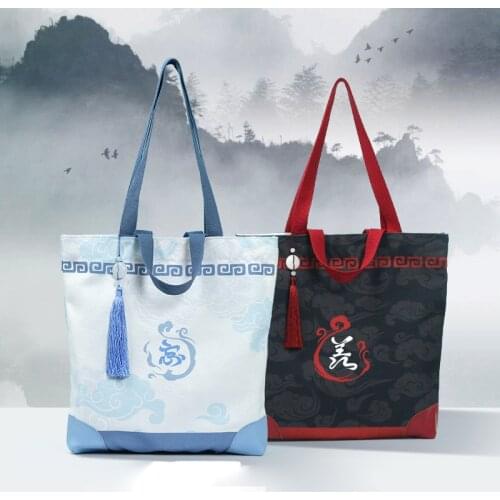 Grandmaster Of Demonic Cultivation MDZS Wei Wuxian Canvas Single Shoulder Bag Chinese Style Ancient Women Large Capacity Handbag