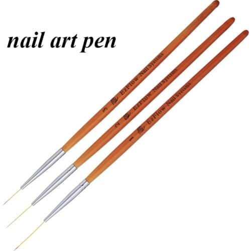 Nail Art Pen Manicure Tools UV Gel Nail Art Painting Pen Grid Stripes Drawing 3Pcs Nail Pen Nail French Line Brush 18cm Nail Pen