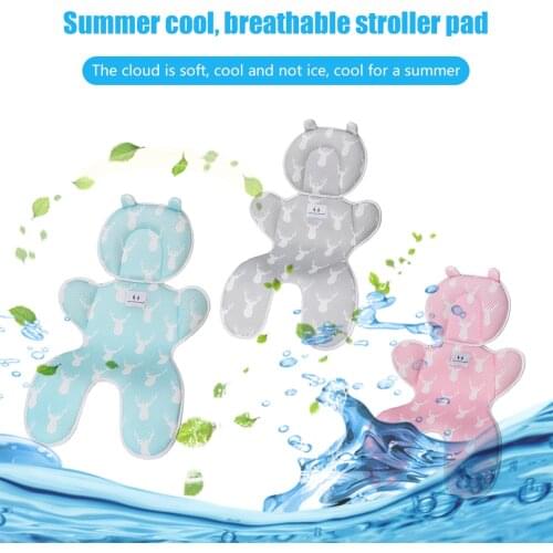 78X38cm Miracle Baby Thick Stroller Cooling Pad Baby Carriage Mat Bear Ear Child Seat Liner Cool 3D Air Mesh Breathable Pad New